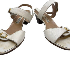 Celine Ankle Strap White Leather 36.5 Sandal